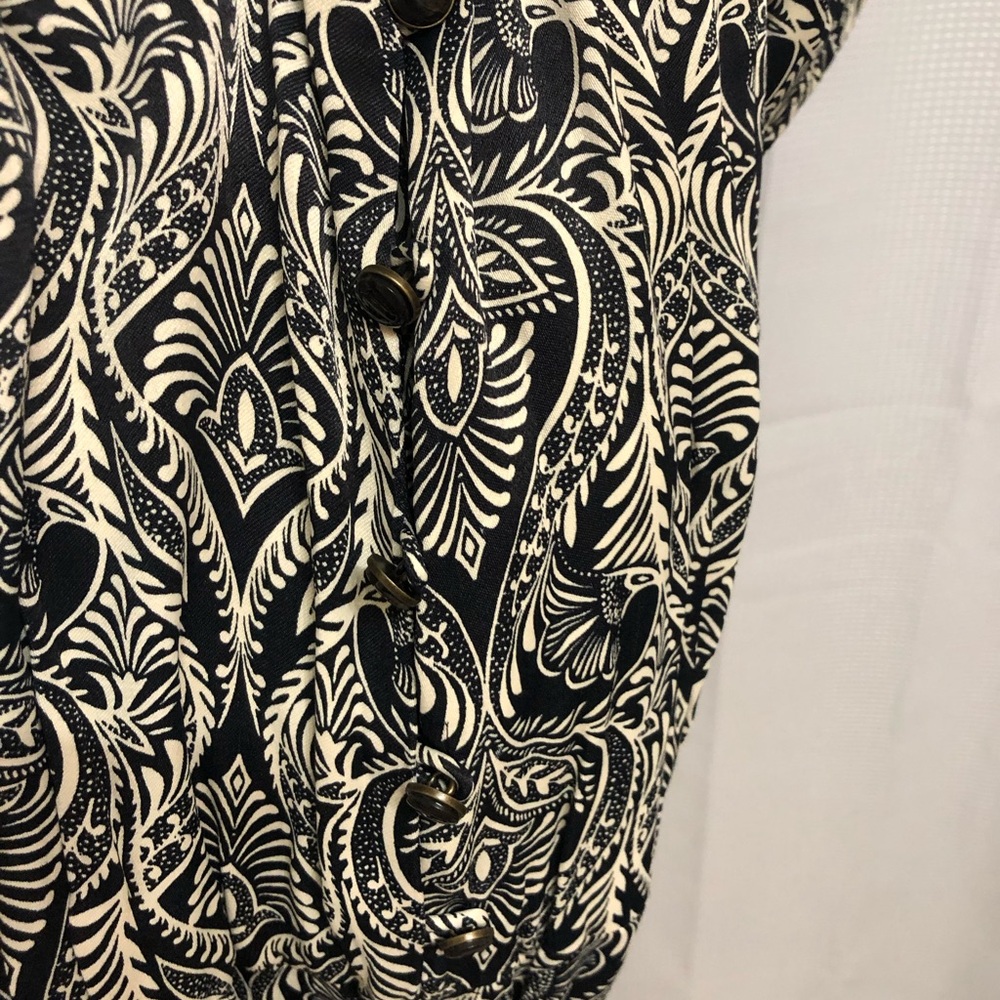 Anthropologie Black and Cream Patterned Jumpsuit - Picture 5 of 7